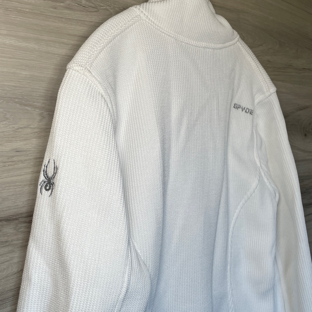 NWOT- Women's Spyder Full Zip Sweater Jacket, White - Picture 8 of 8
